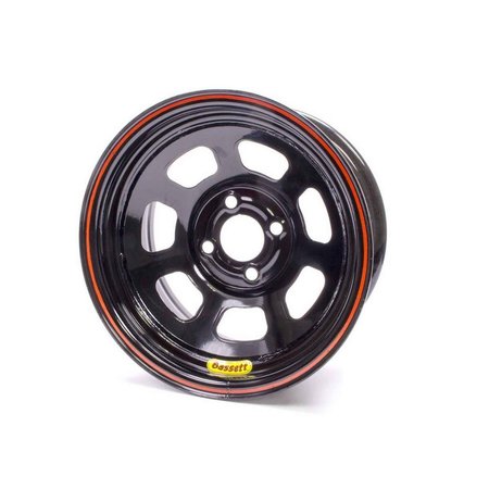 BASSETT Bassett 47SP3 14 x 7 in. Steel Black Powder D-Hole Lightweight Wheel - 3 in. Backspace; 4 x 4.25 in. Bolt Pattern BAS47SP3